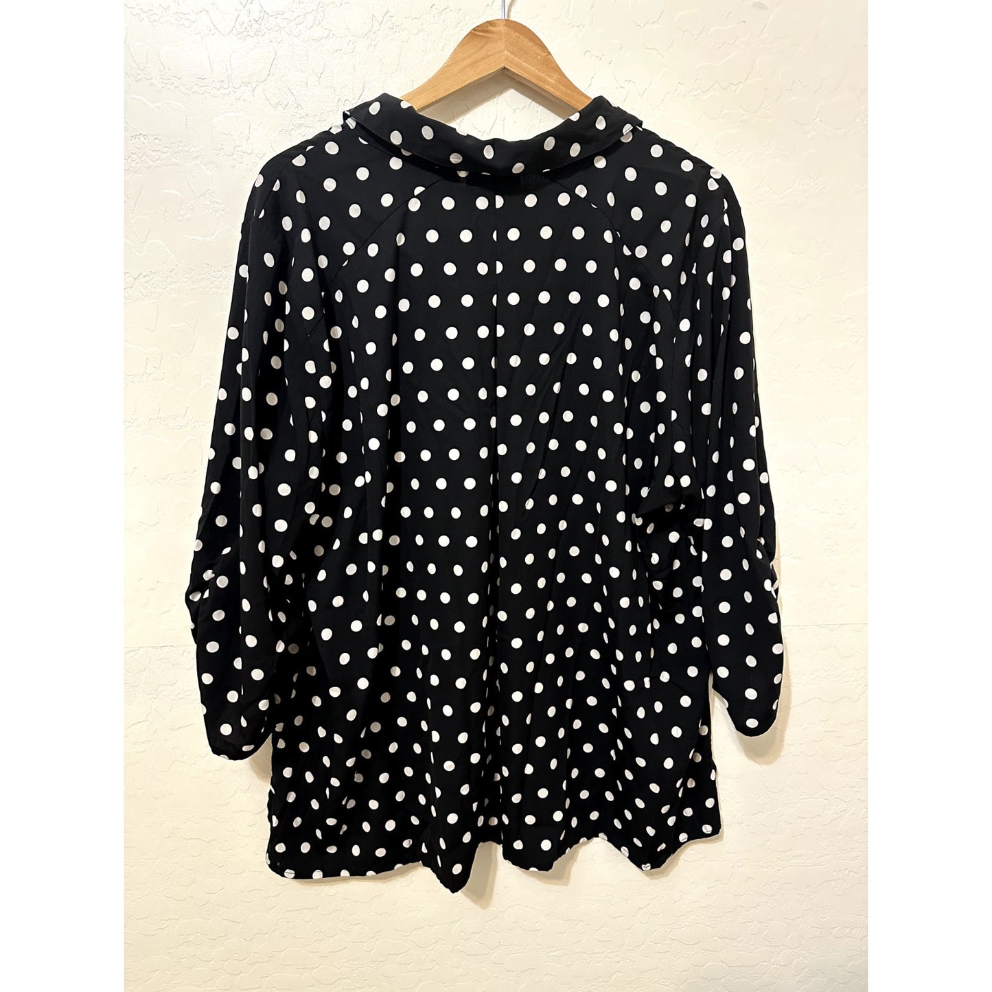Susan Graver Womans Polka Dot Top Size 2X Mature Retro Office Career Y2K