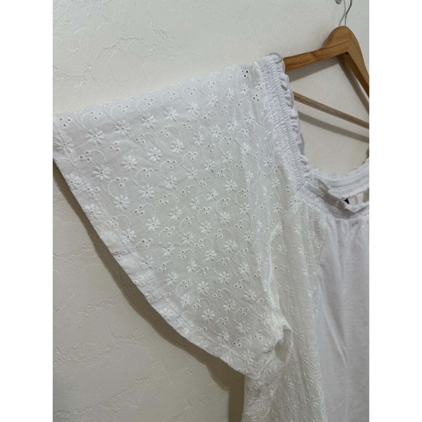Lane Bryant Woman Floral Embroidered Top 22/24 Beachy Cottagecore Boho Western