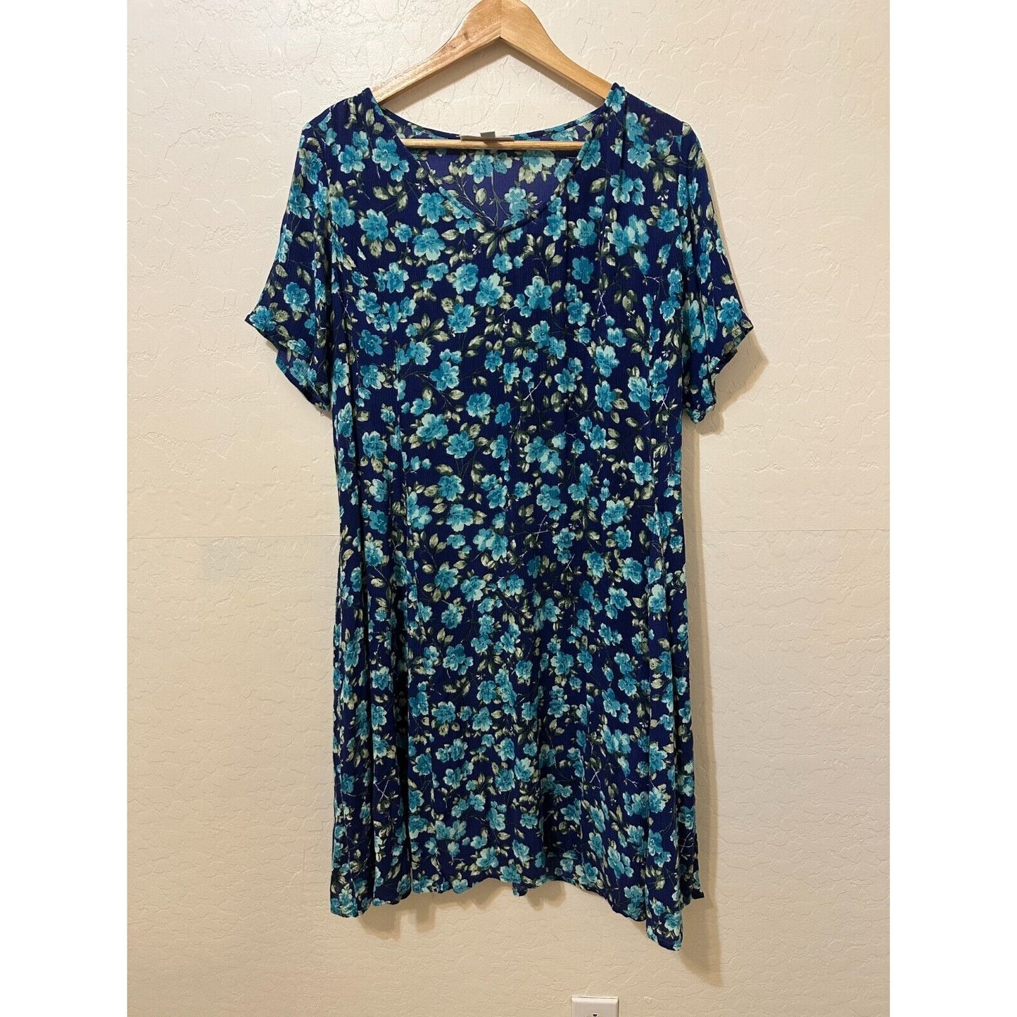 Y2K Woman Within Floral Midi Dress 16W Boho Western Beachy Fairy Cottagecore