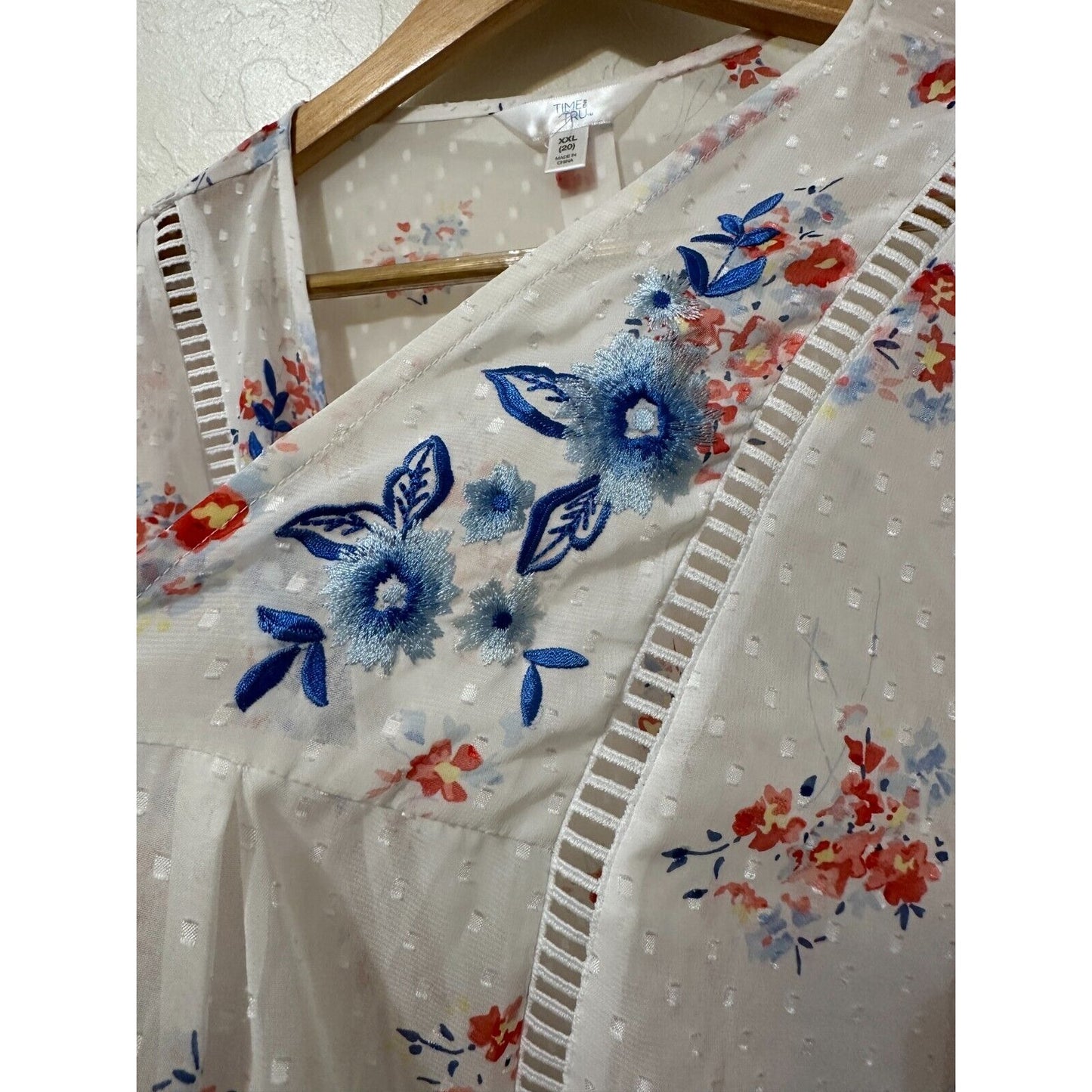 Y2K Boho Western Open Front Cardigan Sz 2X Balloon Sleeves Floral Beachy Travel