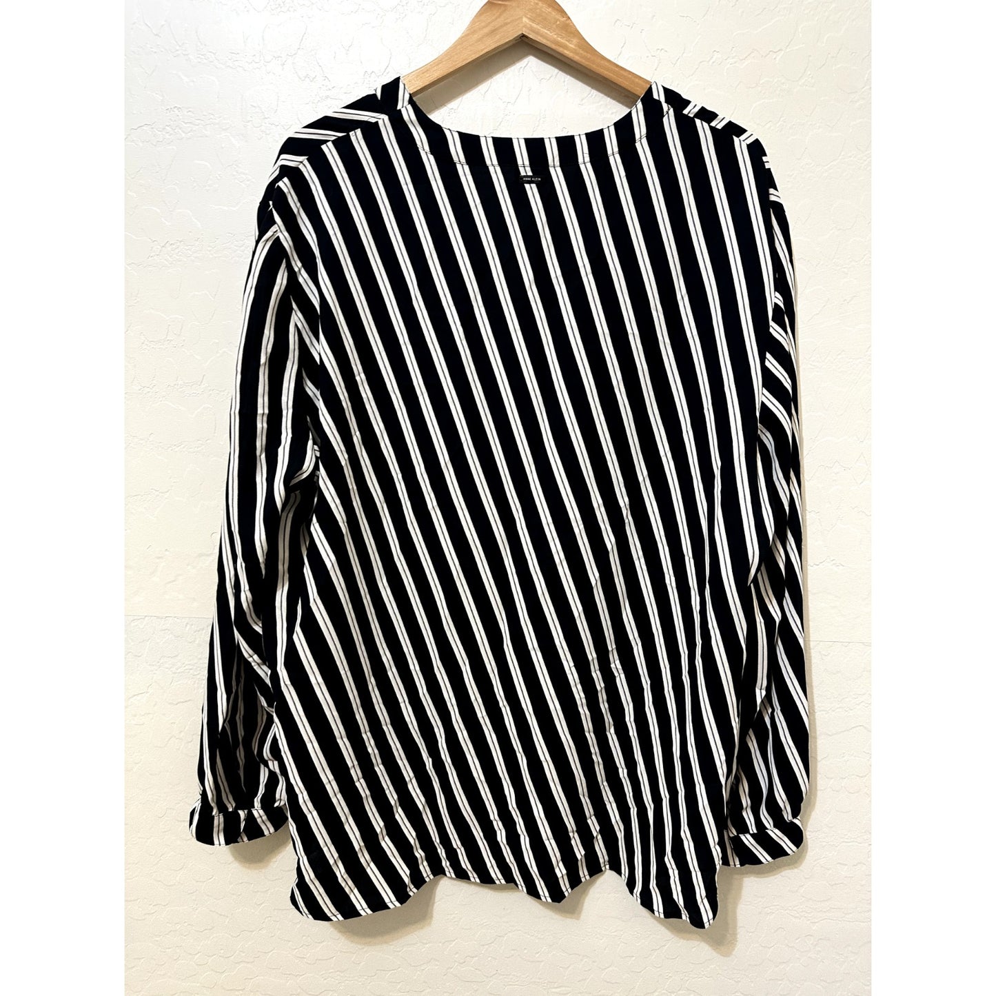 Anne Klein Womans Striped Top Size 2X Nautical Career Capsule Old Money Office