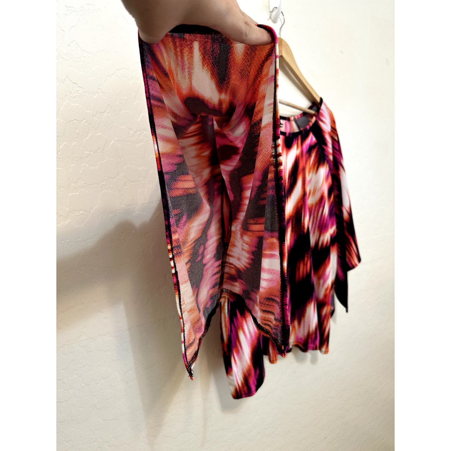 Worthington Womans Rainbow Top Size XL Festival Whimsigoth Tropical Y2K Edgy