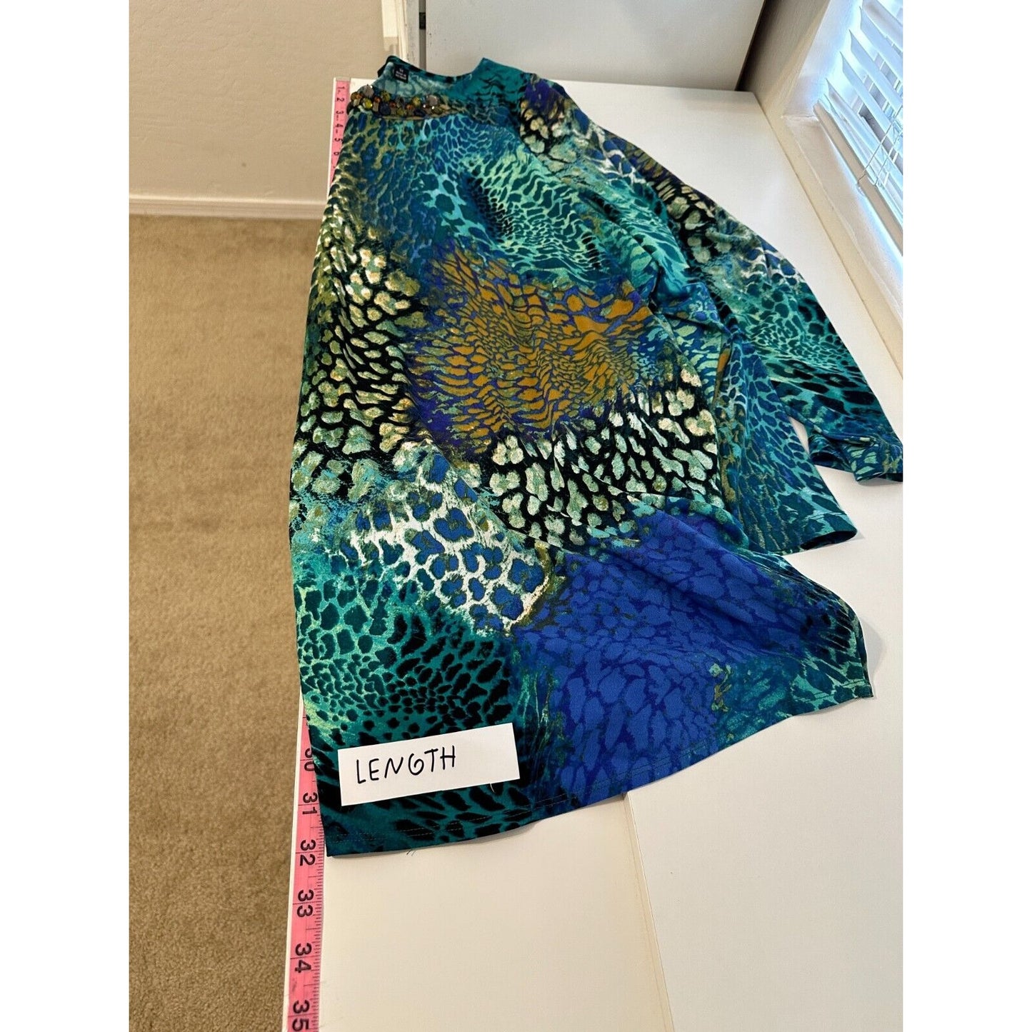 Susan Graver Artisan Woman Animal Print Top Size 3X Jeweled Travel Resort Cruise