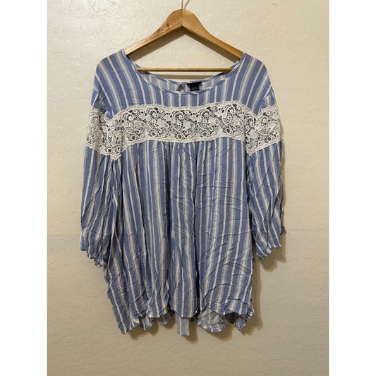 Torrid Womans Cottagecore Top Sz 5X Boho Western Festival Coastal Cowgirl Hippie