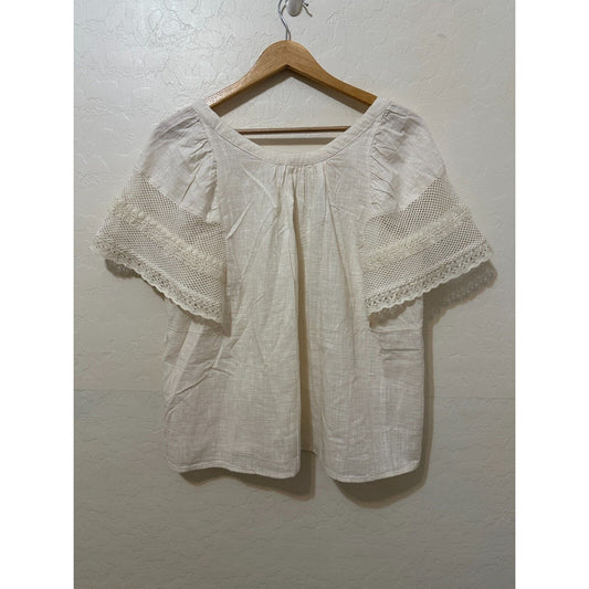 Old Navy Woman Crochet Top Sz L Cottagecore Boho Beachy Lagenlook Western Travel