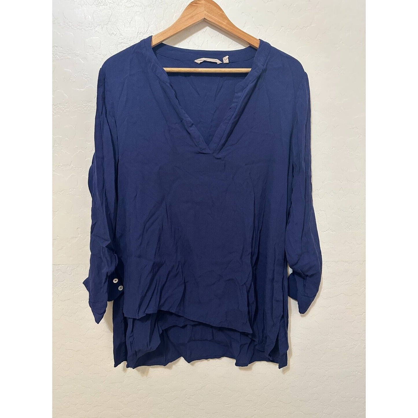 Soft Surroundings Womans Tunic Top Size XL High Low 3/4 Sleeve Boho Lagenlook