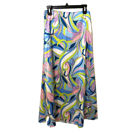 Y2K Groovy Psychedelic Boston Proper Womans Midi Skirt Sz 4 Disco 70s Hippie