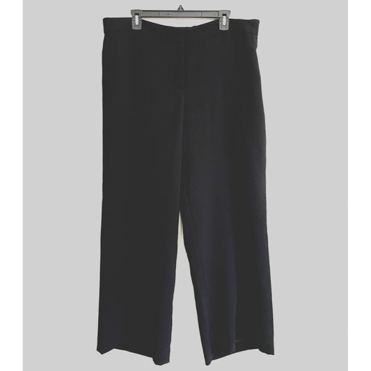 Talbots Woman's Black Wide Leg Trousers Size 16 Career Office Minimal Capsule