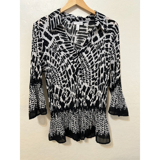 Fashion Bug Womans Top Sz XL Whimsigoth Grunge Y2K Victorian Witchy Animal Print