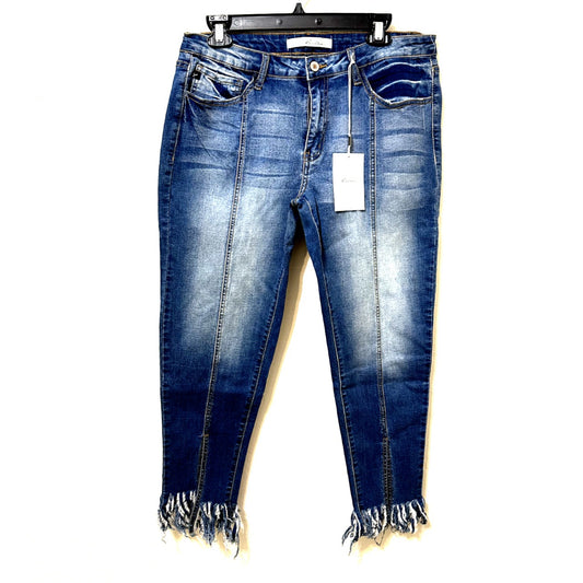 KanCan Womans Fringe Jeans Size 13/30 Boho Western Festival Artsy Beachy Y2K