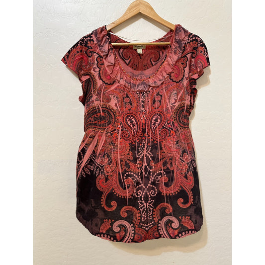 Y2K One World Womans Top Size 1X 90s Western Boho Fairygrunge Whimsigoth Punk