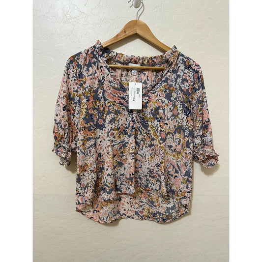 Evereve Floral Top Sz S Cottagecore Bloomcore Boho Beachy Festival Travel NWT