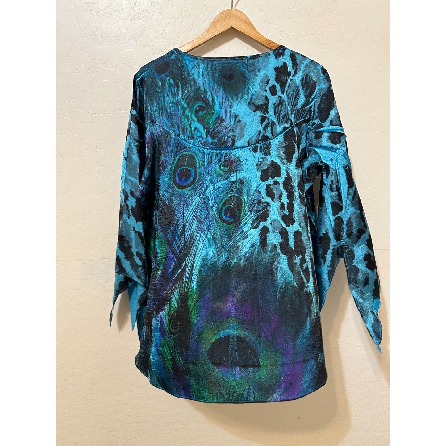 Y2K Womans Animal Print Top Size 2X Artsy Western Festival Beachy Resort Cruise