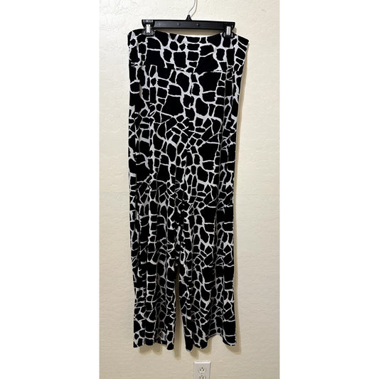 Womans Cow Print Wide Leg Trousers Size XL Western Festival Boho Hippie Rodeo