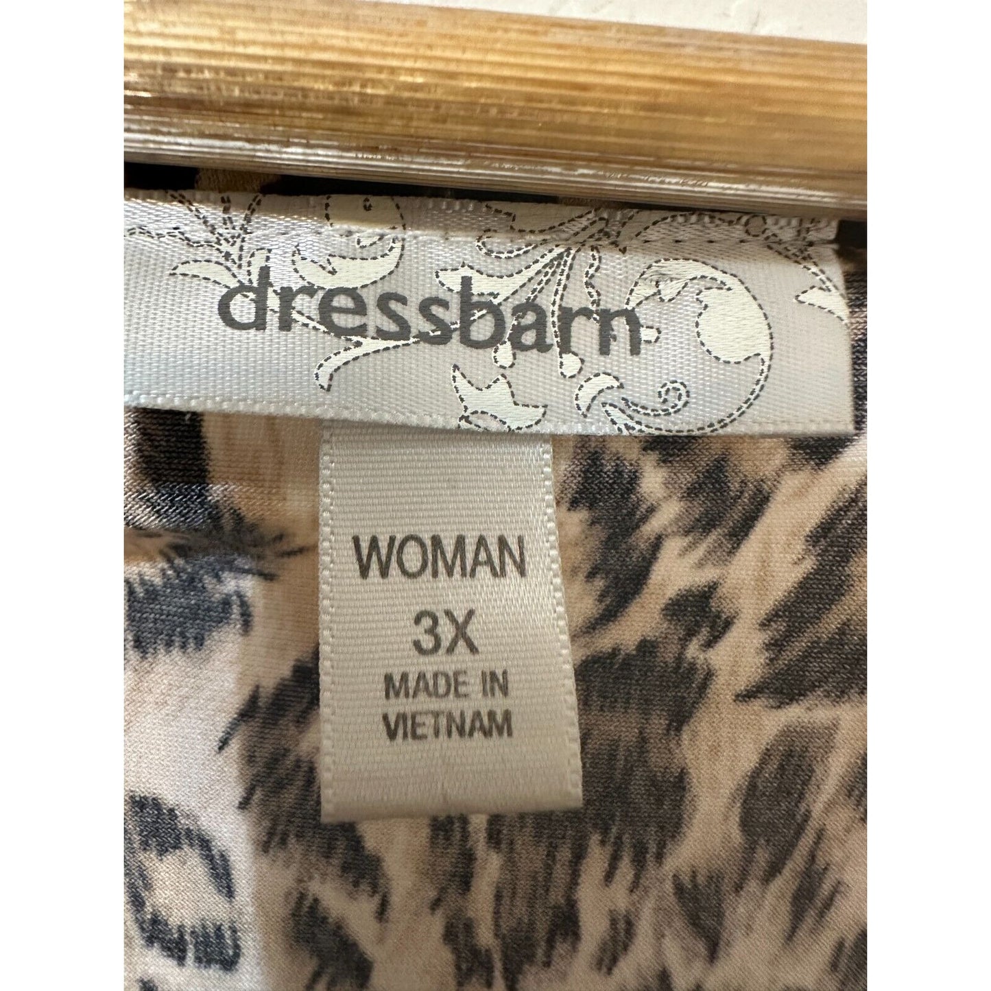 Dressbarn Womans Animal Print Top Size 3X Stretch Old money Y2K Mob Wife Office