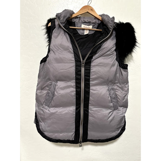 Sundance Woman's Alpine Walk Down Filled Zip Hooded Detachable Fur Vest Size L