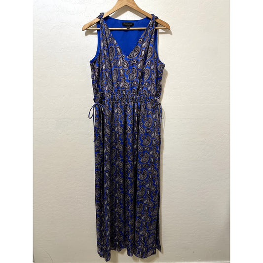 Banana Republic Womans Maxi Dainty Paisly Print Sleeveless Dress Size M Y2K