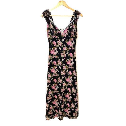 Liberty Love Y2K Babydoll Woman Floral Maxi Dress Sz L Cottagecore Fairygrunge