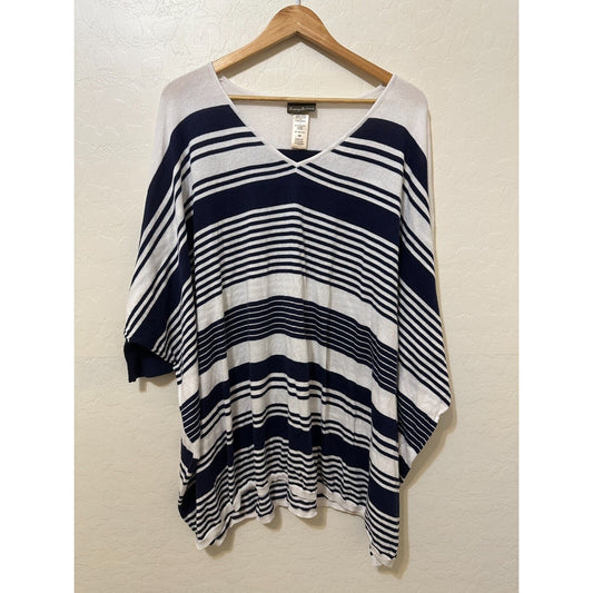 Tommy Bahama Womans Oversized Tunic M Sailor Fisherman Nautical Resort Travel Sea