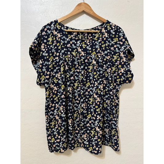Womans Floral Top Size 2x Bloomcore Beachy Career Office Travel Resort Vacay