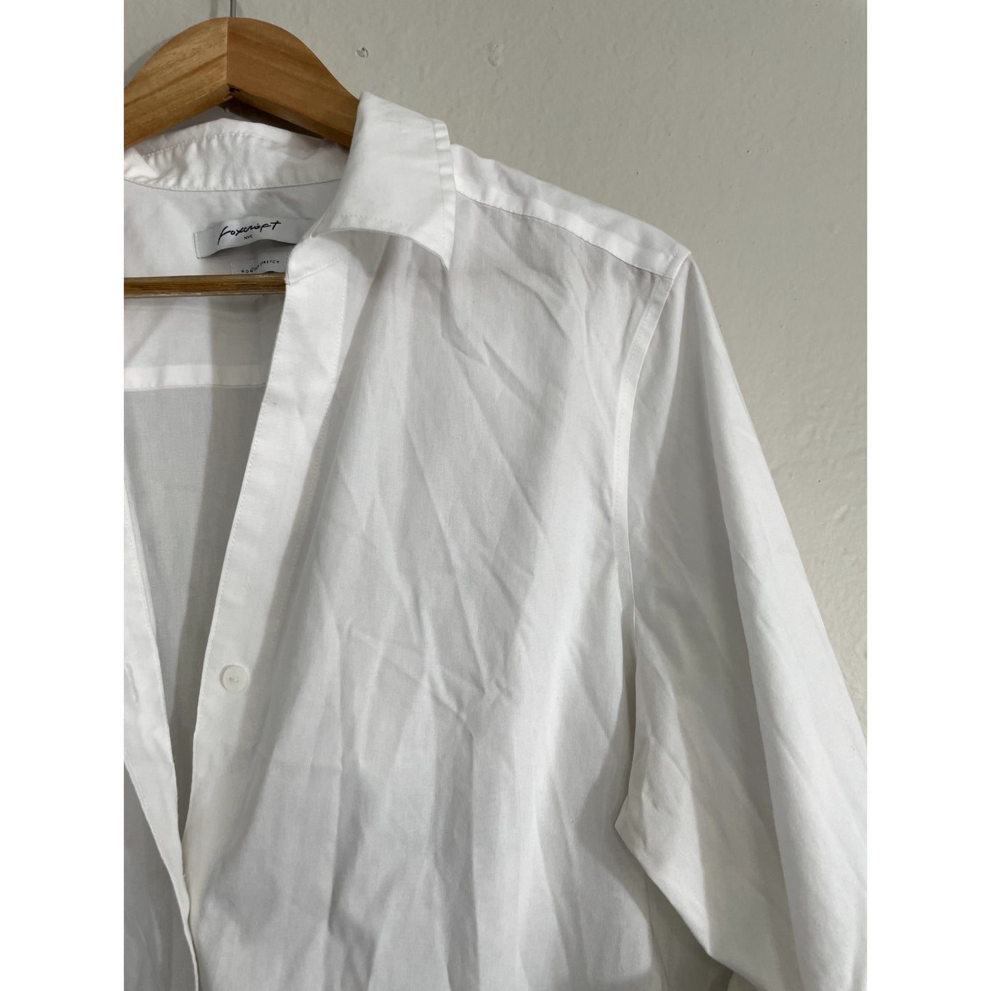 Fox Croft Womens Wrinkle Free Button Up Top Size XL White Minimal Capsule Office