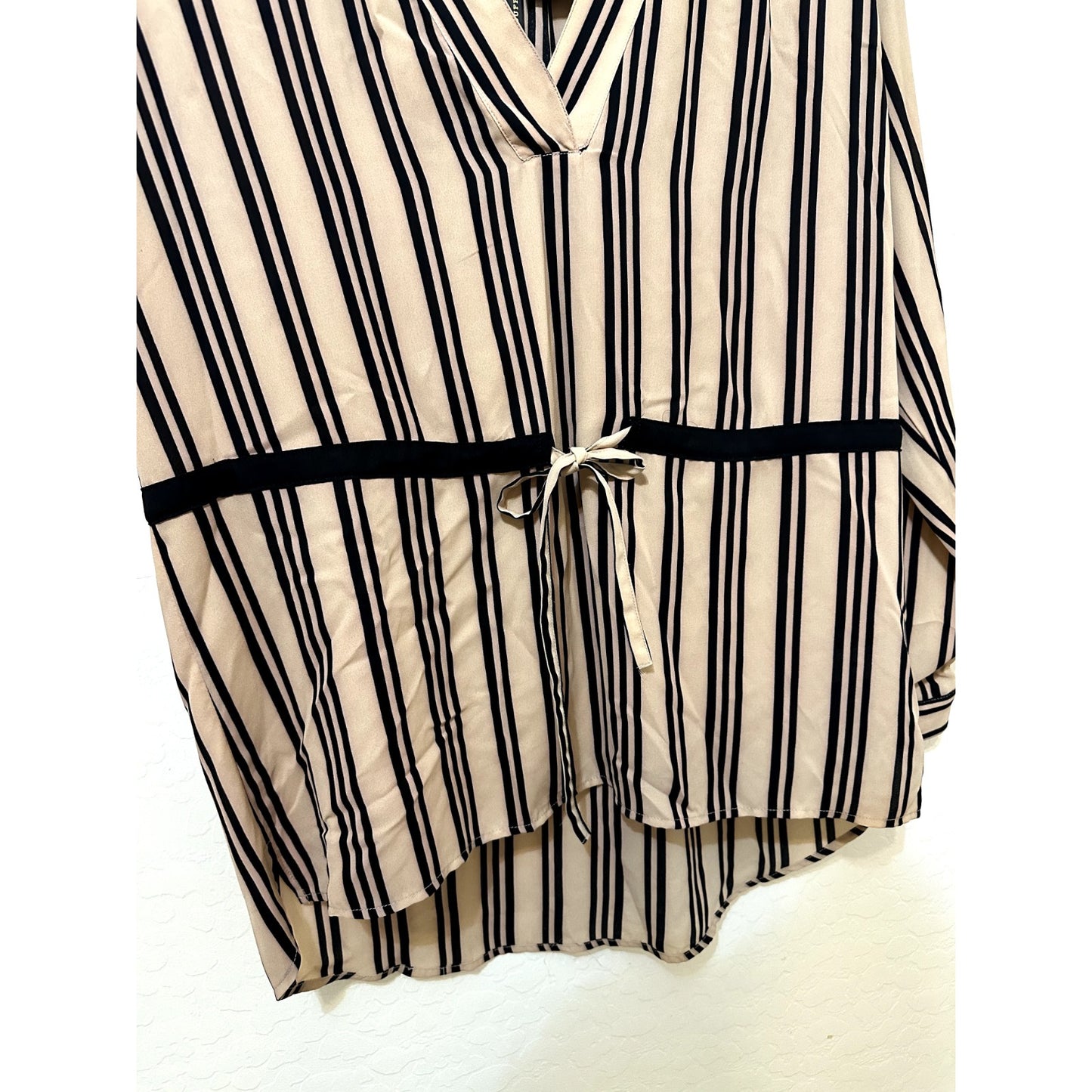 I Jeans By Buffalo Womans Striped Top Size L Career Minimal Old Money Babydoll