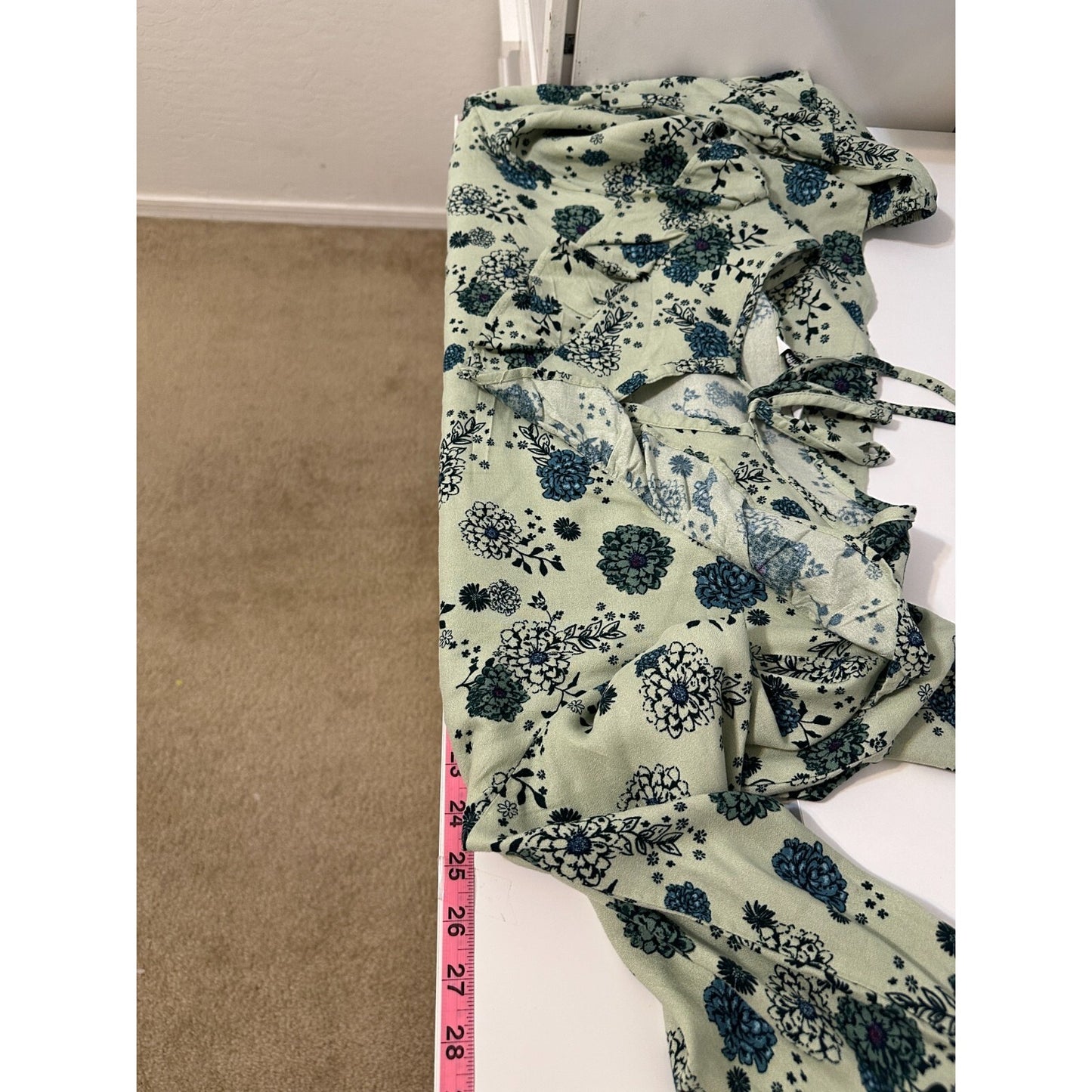 Sonoma Womans Floral Ruffle Top Size XL Bloomcore Peasant Boho Resort Beachy