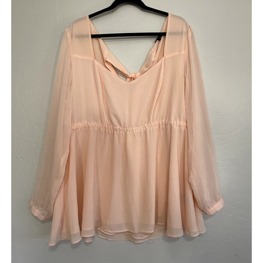 Torrid Womans Babydoll Top Size 2X Flowy Sheer Whimsicle Angelcore Fairy