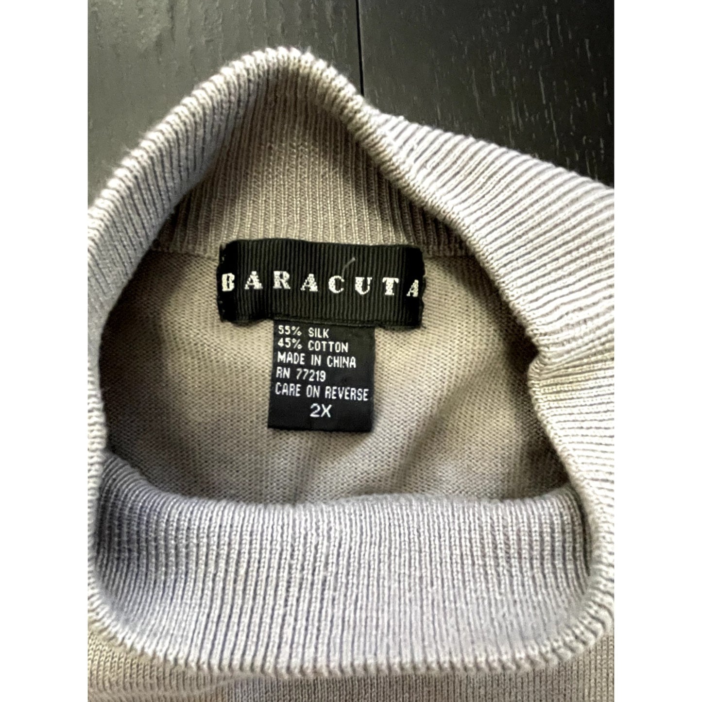 Baracuta Men's Pullover Mock Neck Sweater Size 2XL Minimal Quiet Luxury Capsule