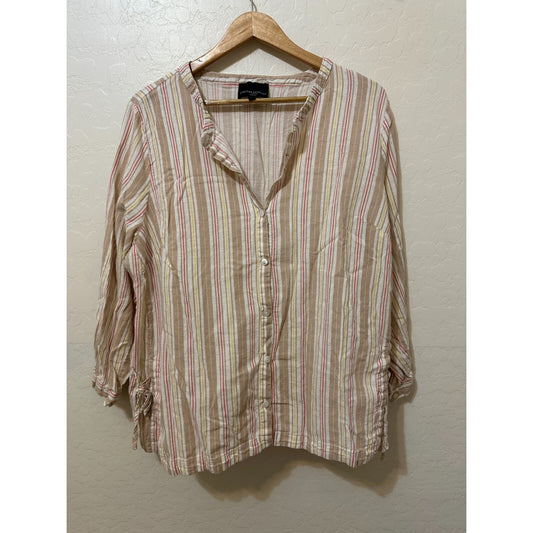Cynthia Rowley Womans Linen Tunic Size 2X Beachy Travel Vacay Resort Minimal