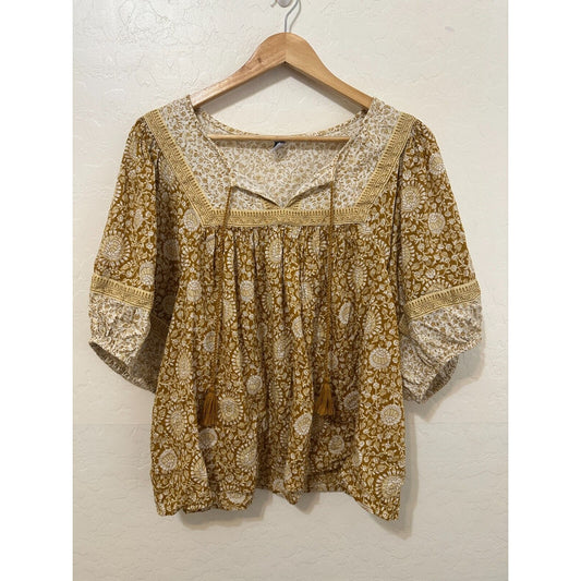 Old Navy Woman Boho Top Sz XL Western Hippie Cottagecore Festival Peasant Beachy