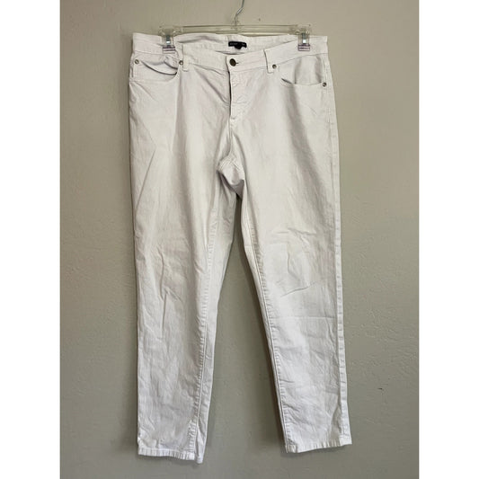 Eileen Fischer Woman's White Jeans Size 14 Modern Office Minimal