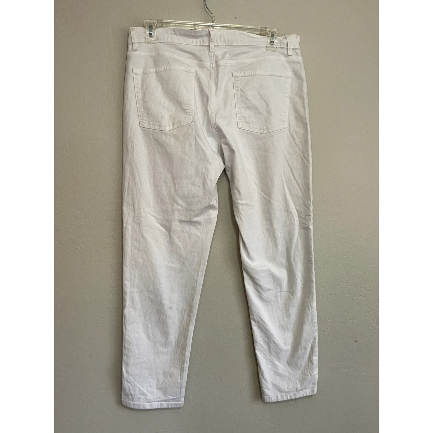 Eileen Fischer Woman's White Jeans Size 14 Modern Office Minimal