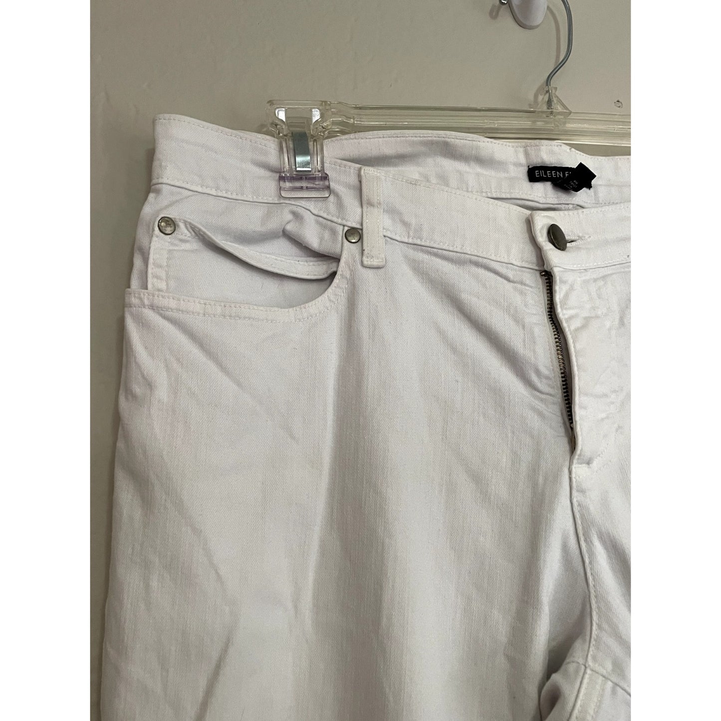 Eileen Fischer Woman's White Jeans Size 14 Modern Office Minimal