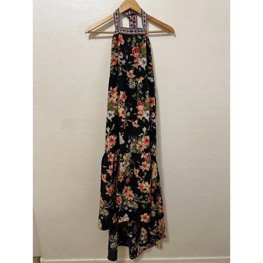 Shein Curve Floral Maxi Dresss Size 2X High Low Boho Festival Event Travel Vacay