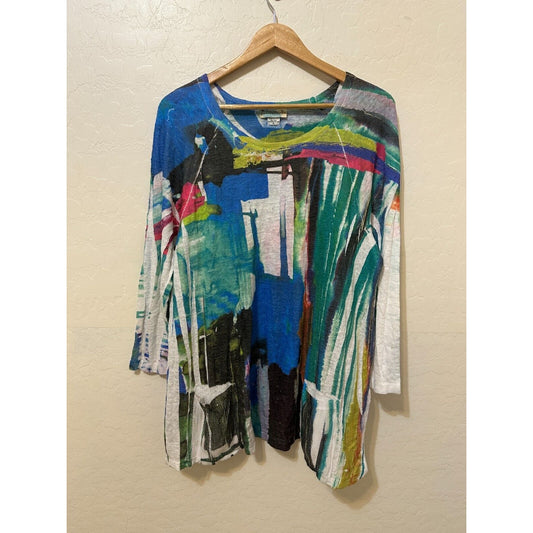 Impulse California Womans Tropical Tunic Size XL Travel Beachy Resort Cruise