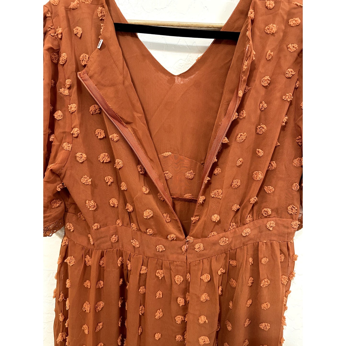 Womans Orange Maxi Dress Sz 2X Cottagecore Boho Babydoll Beachy Y2K Bobble knit