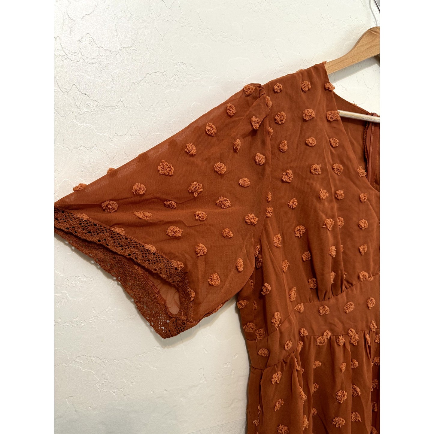 Womans Orange Maxi Dress Sz 2X Cottagecore Boho Babydoll Beachy Y2K Bobble knit