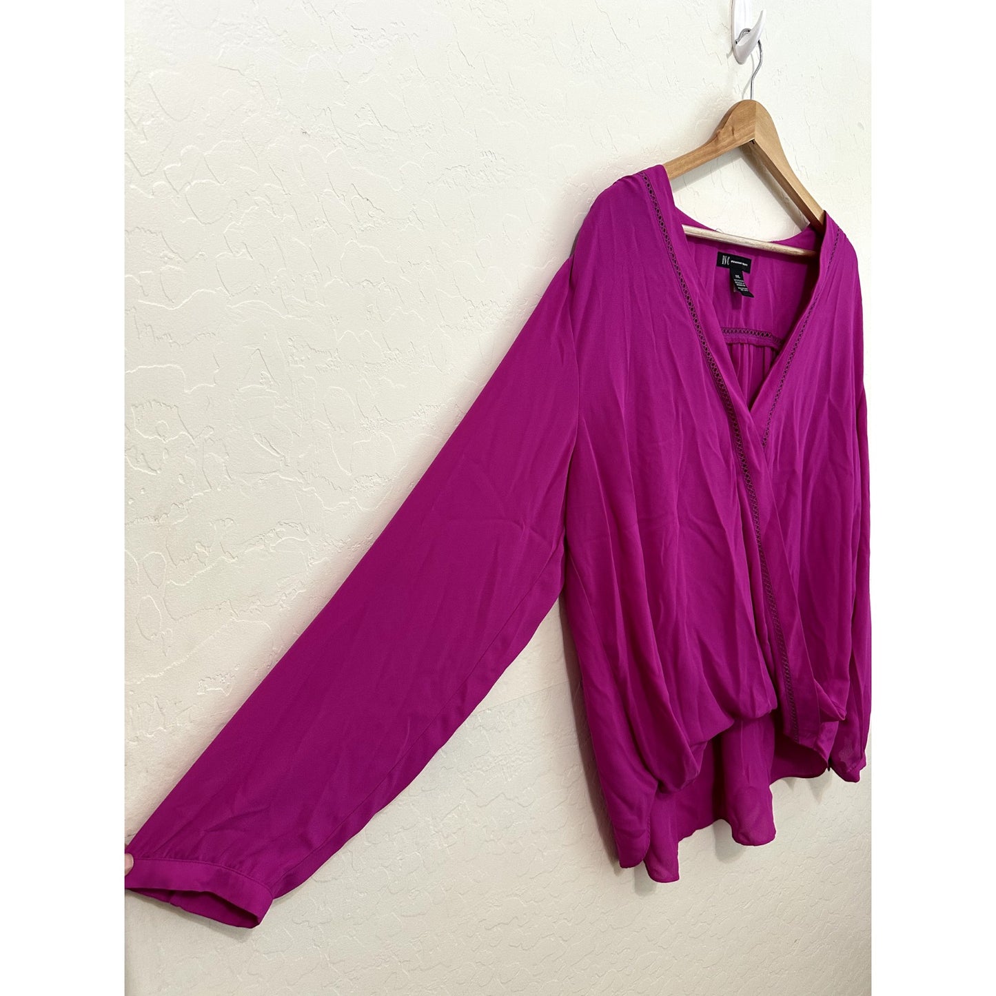 INC Womans Purple Tunic Top Size 2X Boho Travel Office Career Vacay High Low hem