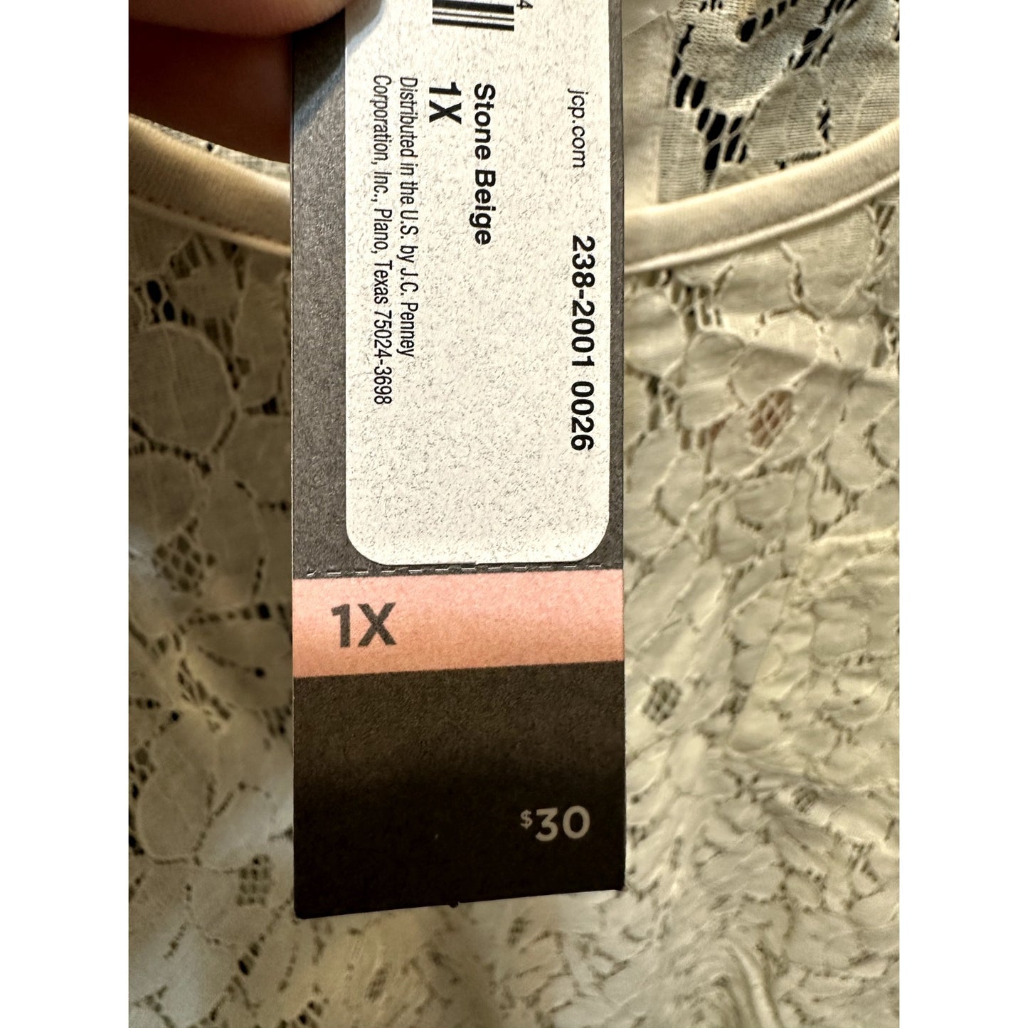 JCP Womans Sheer Floral Lace Top Size 1X Boho Western Quiet Luxury Capsule