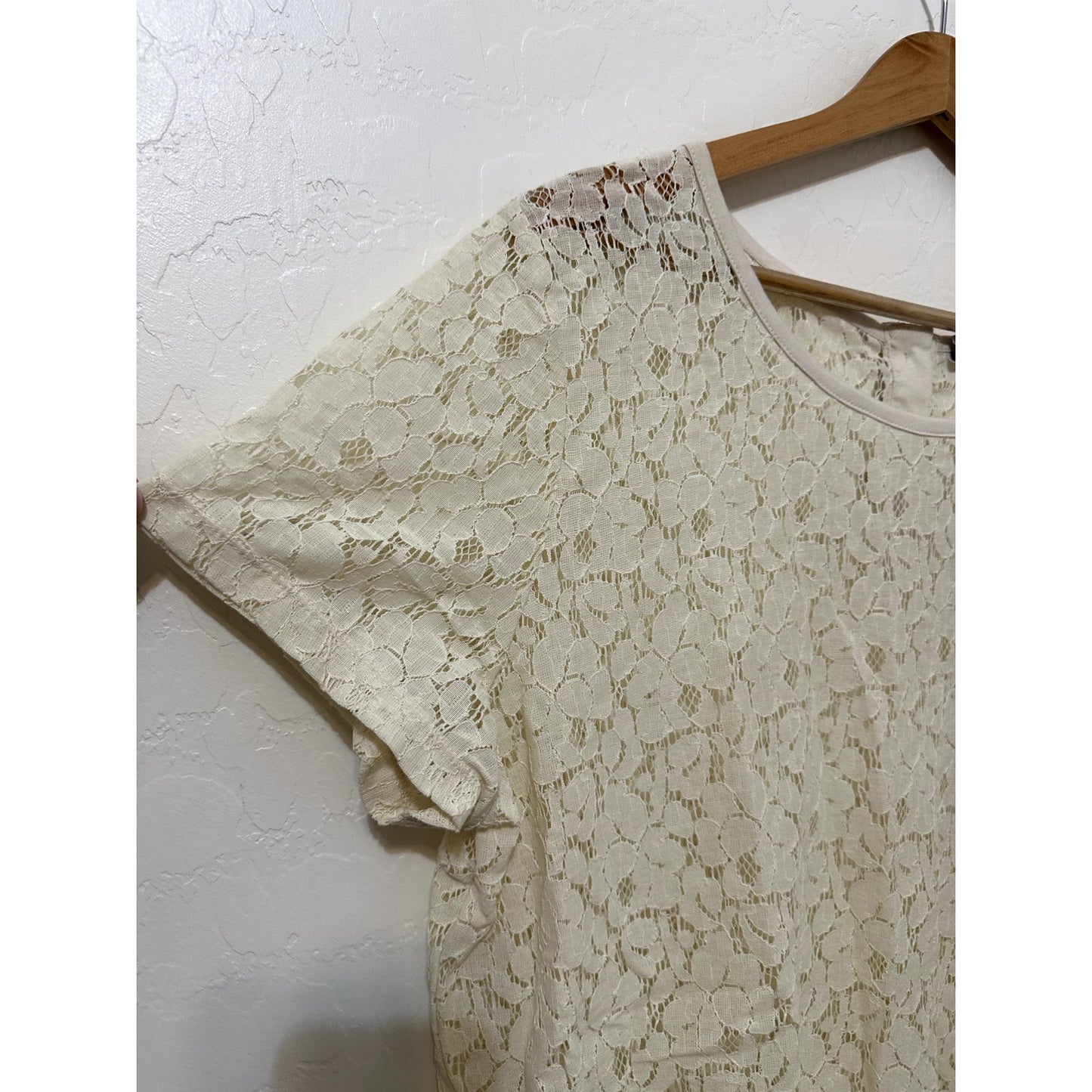 JCP Womans Sheer Floral Lace Top Size 1X Boho Western Quiet Luxury Capsule