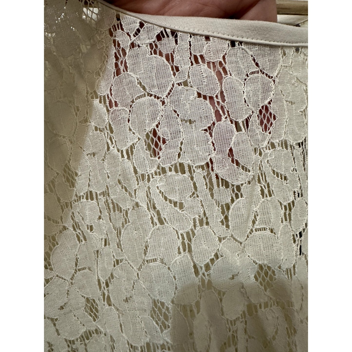 JCP Womans Sheer Floral Lace Top Size 1X Boho Western Quiet Luxury Capsule