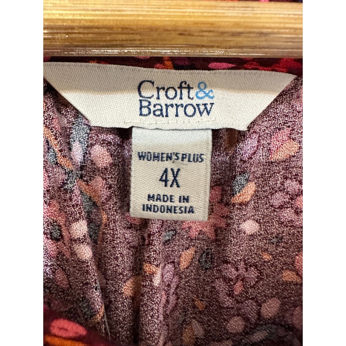 Croft & Borrow Womans Floral Top Size 4X Boho Western Peasant Beachy Hippie Work