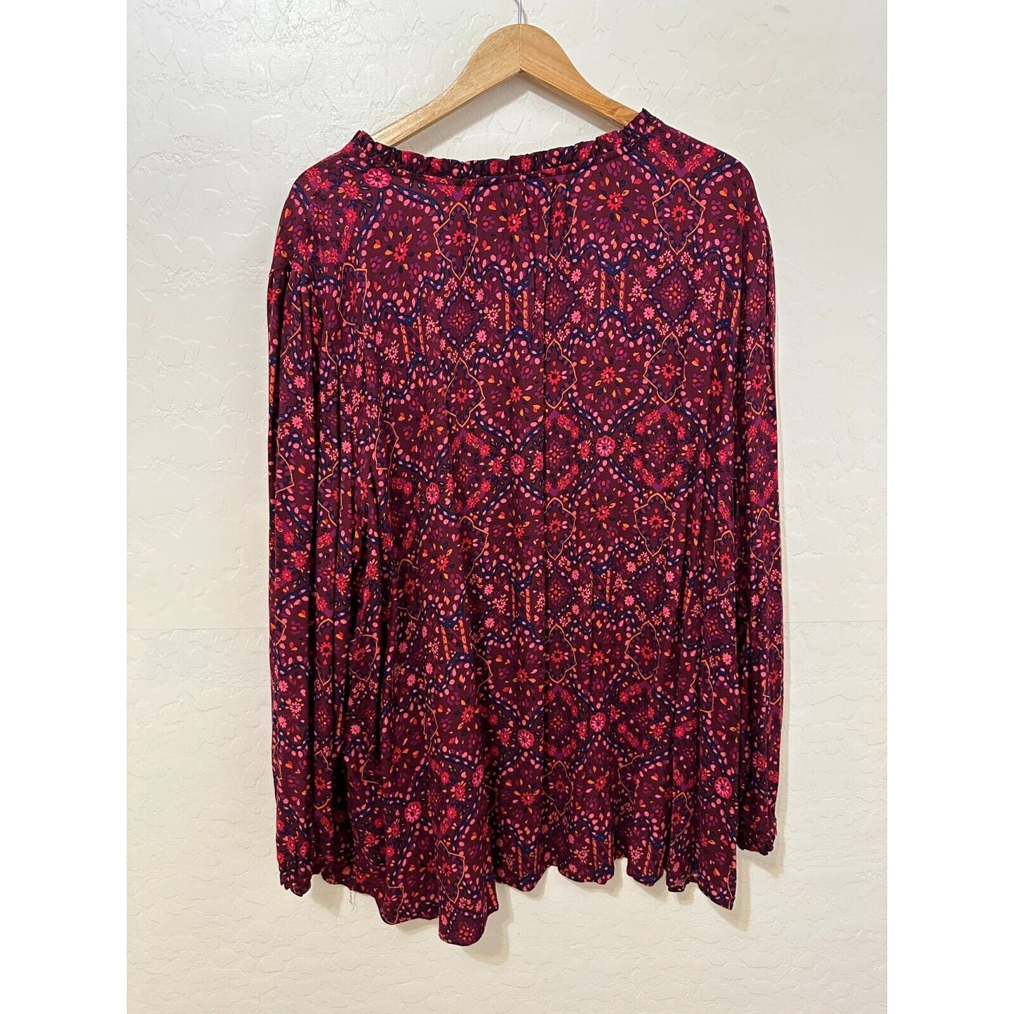 Croft & Borrow Womans Floral Top Size 4X Boho Western Peasant Beachy Hippie Work