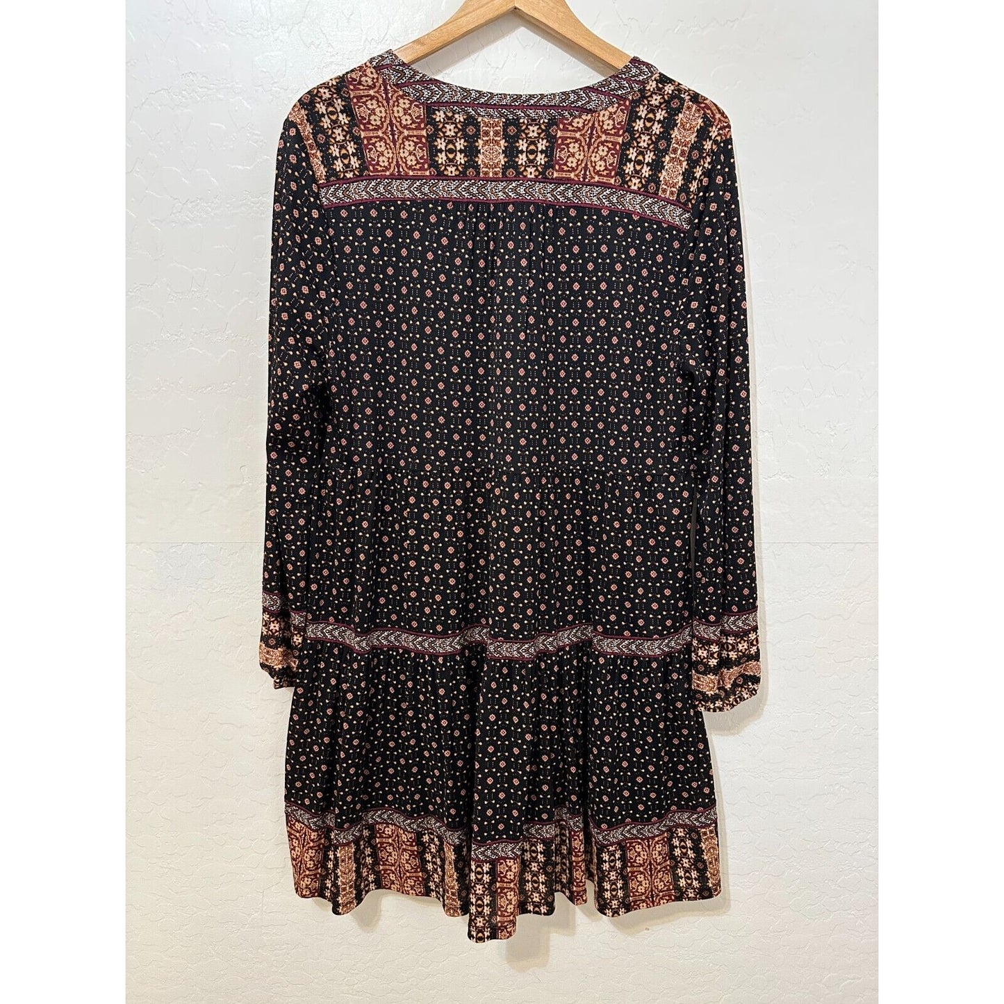 Style & Co. Womans Beaded Dress Size L Boho Western Festival Peasant Beachy 90s
