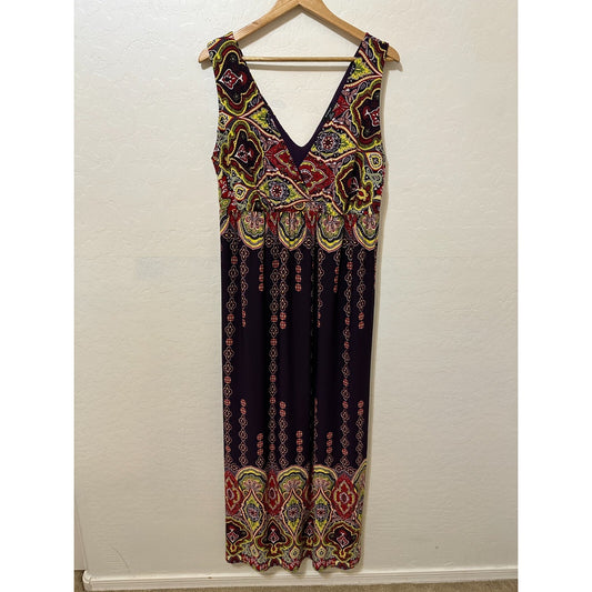 Babydoll Y2K 90s Womans Sleeveless Maxi Dress Sz 2X Western Artsy Beachy Travel
