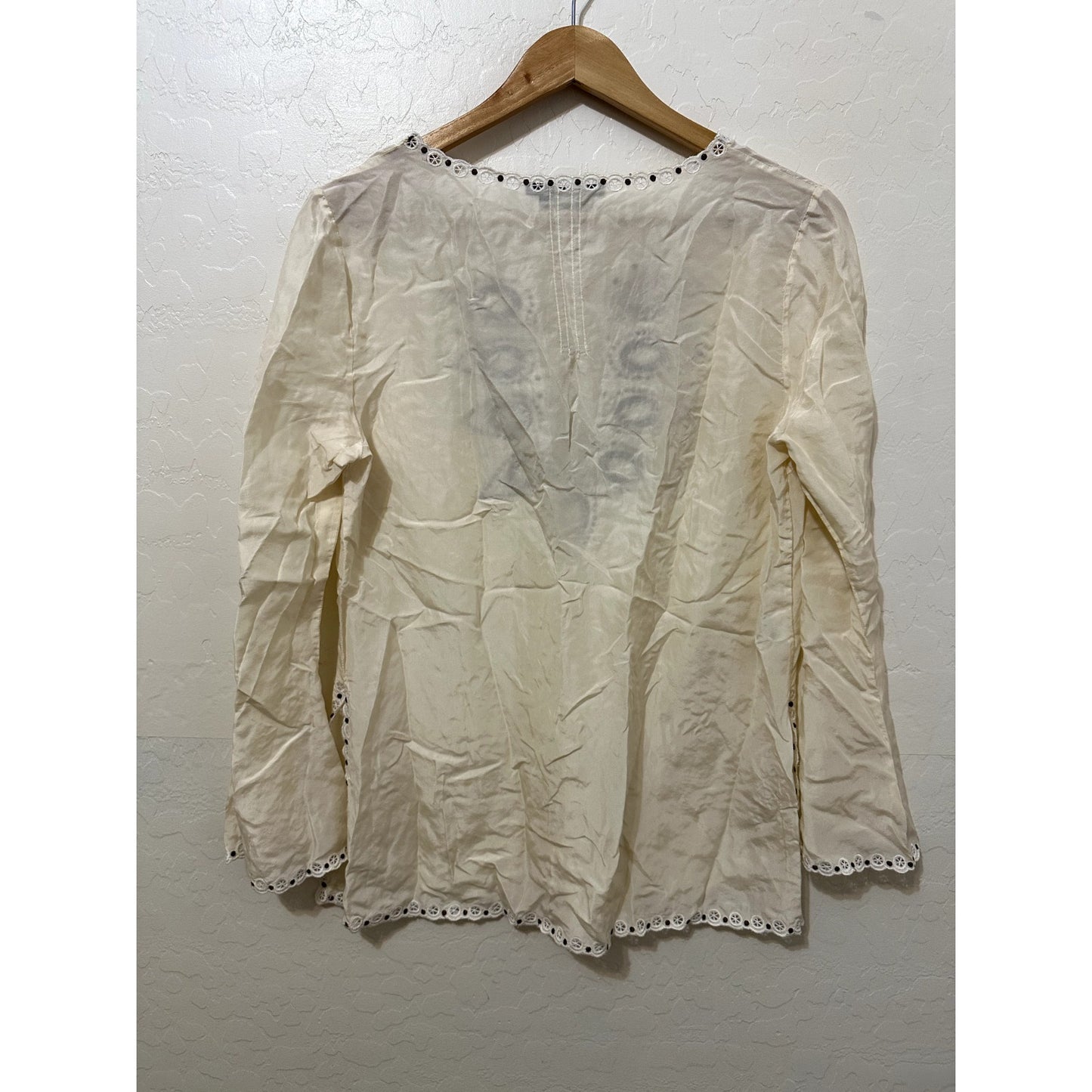 BCBG MAXAZRIA Womans Silk Top Size S Western Boho Artsy Old Money Y2K Festival