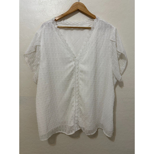 Shein Womans Coquette Top Size 4X Beachy Minimal Office Travel Vacay Career