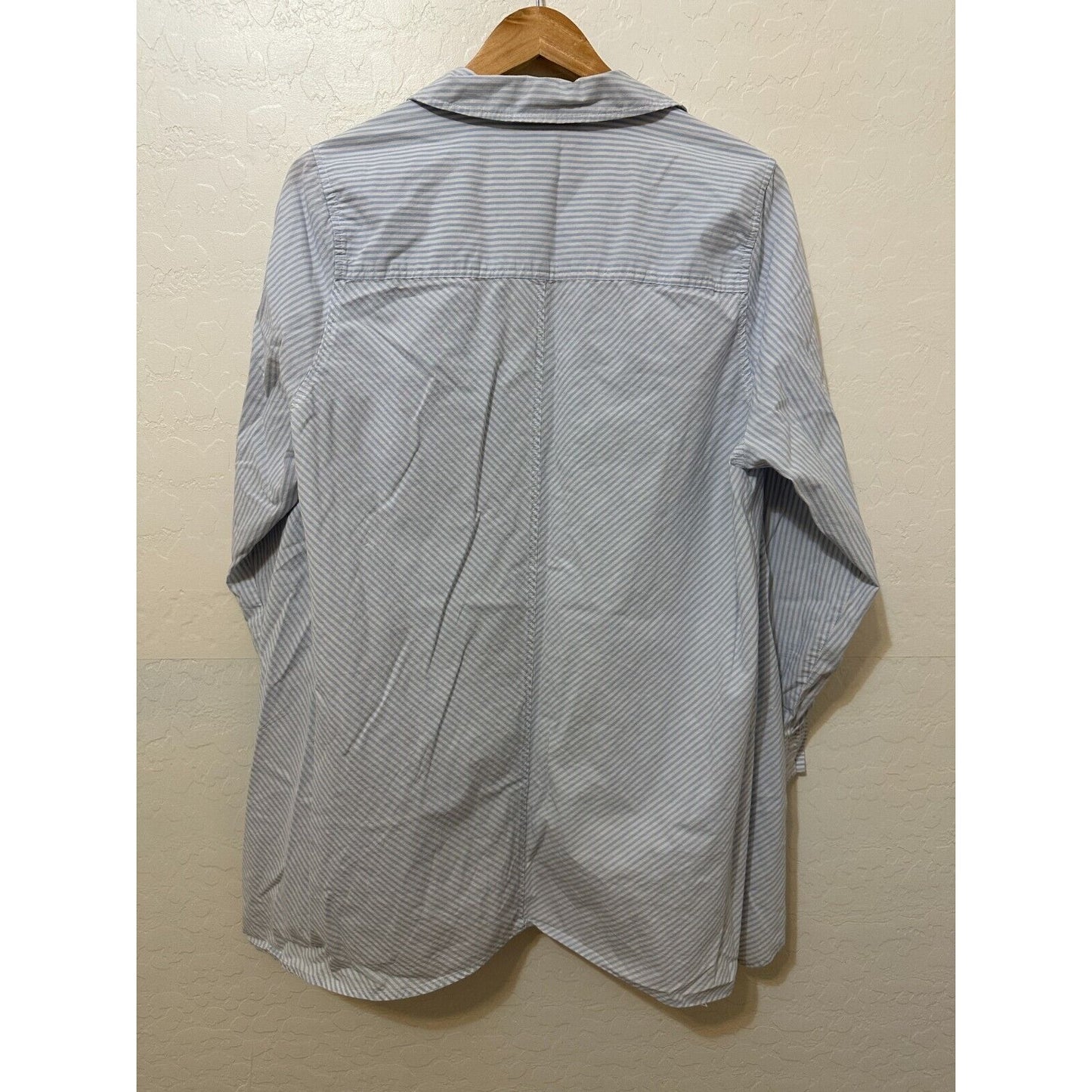 Lane Bryant Womans Button Up High Low Top Size 14/16 Nautical Beachy Minimal