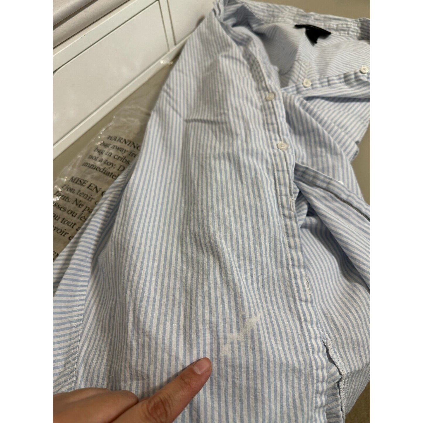 Lane Bryant Womans Button Up High Low Top Size 14/16 Nautical Beachy Minimal